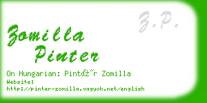 zomilla pinter business card